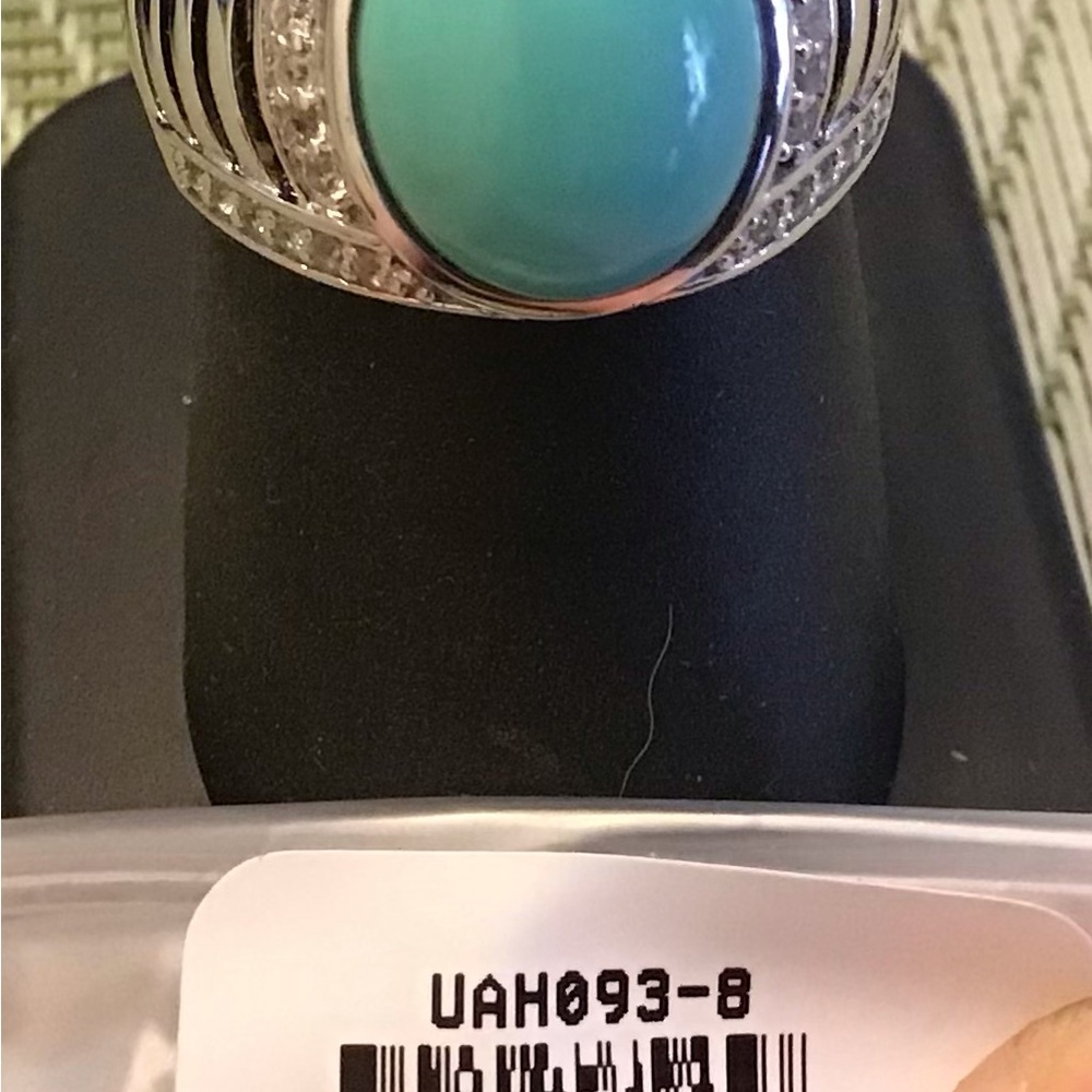 JTV Feroza Round Turquoise Silver Ring - Picture 3 of 3